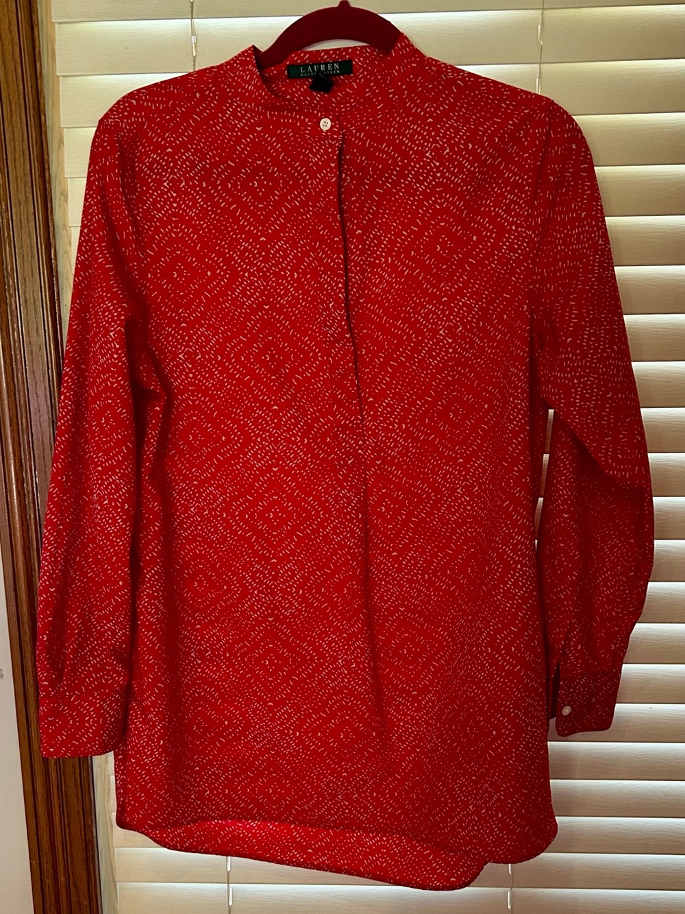 Lauren Ralph Lauren Red Printed Blouse - Picture 3 of 3